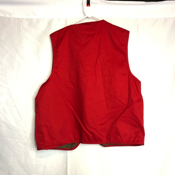 Cristobal Balenciaga Vtg red zip vest pockets sz L - Picture 6 of 8